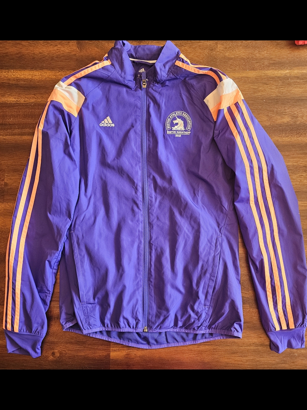 Adidas Purple & Peach Boston Marathon Running Jacket